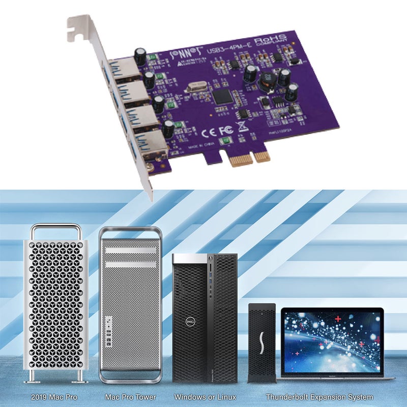 Sonnet Allegro Type A USB 3.2 | 3.0 PCIe 4-Port PCIe Card (Mac and Windows Compatible) - Image 2